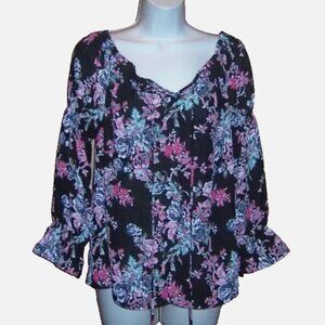 WAYF (Where are You From) off-the-shoulder floral blouse M Medium